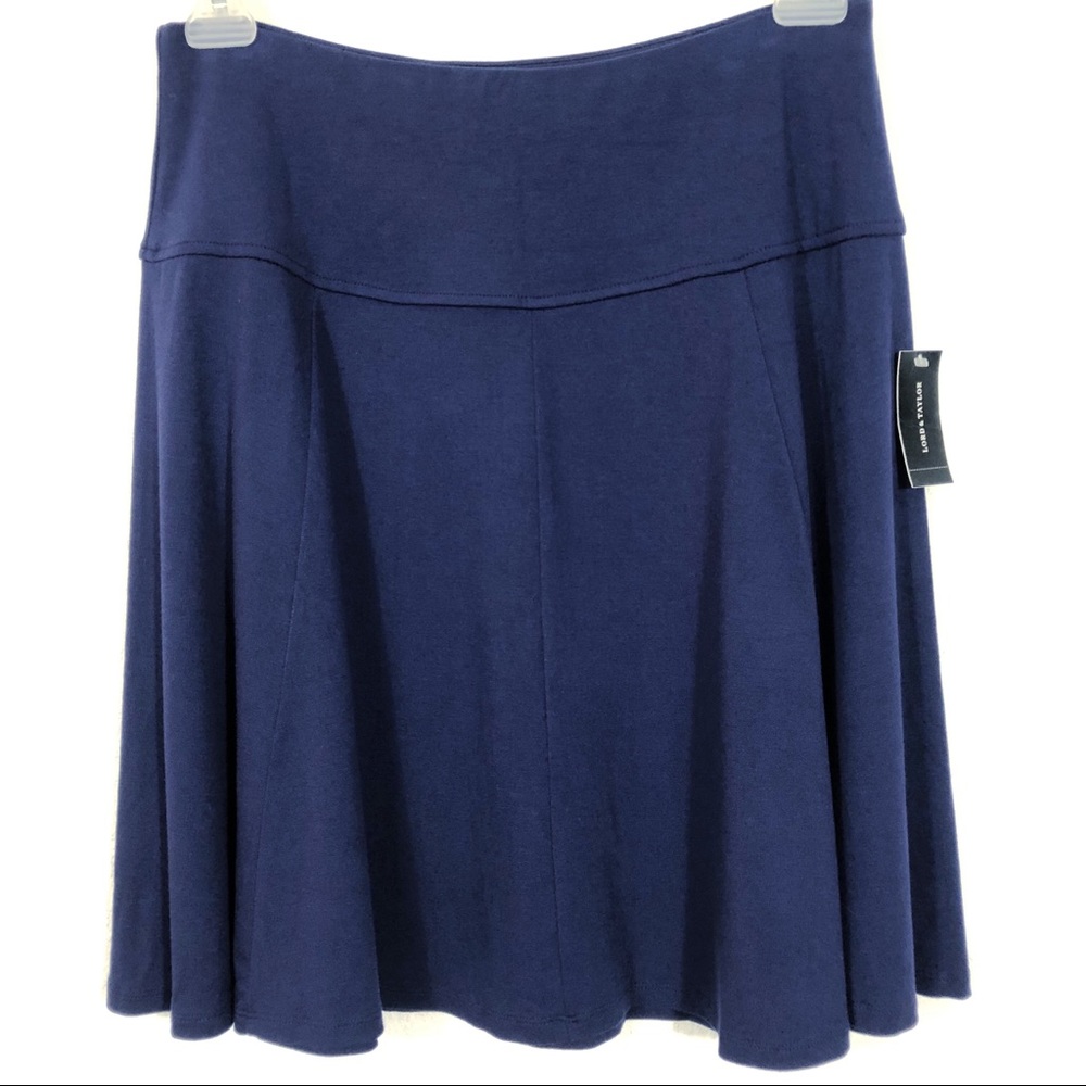Lord & Taylor NWT Blue Skater Skirt Size Medium - Picture 1 of 7